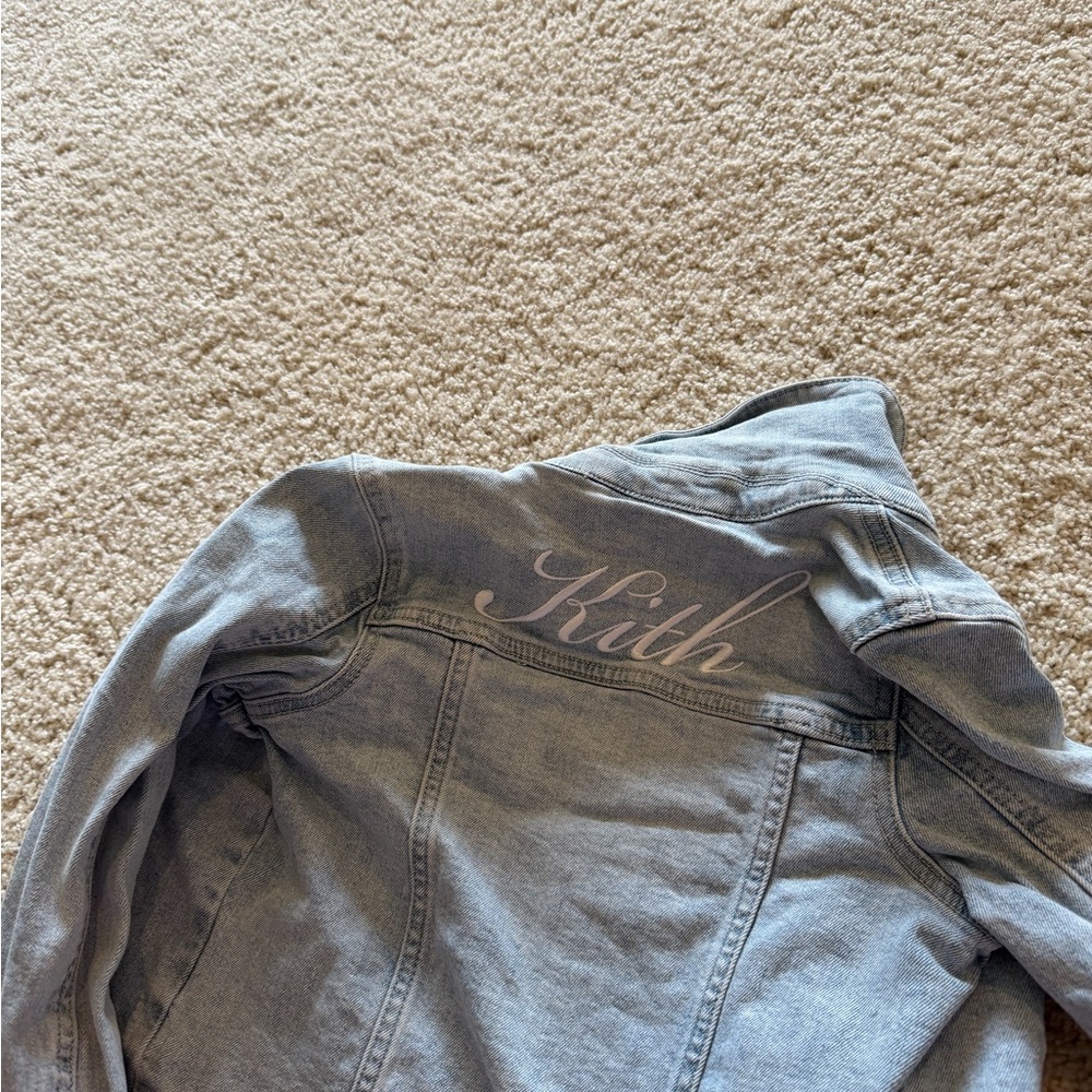 Kith Light Wash Denim Jacket with Script Logo size 4-5Y